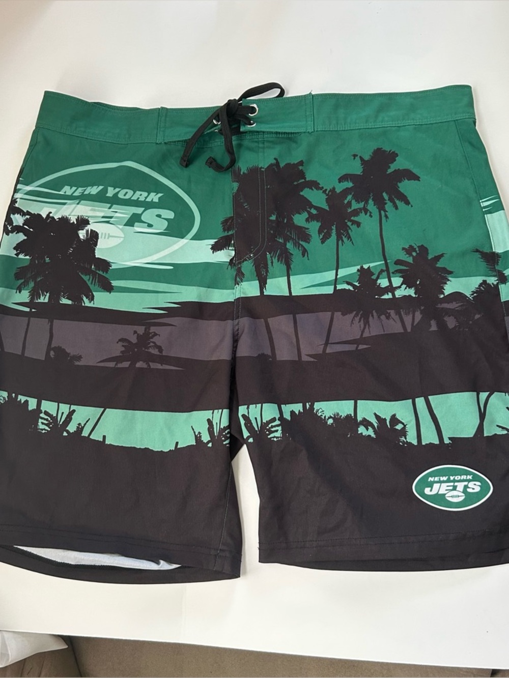 New York Jets Men’s Boardshorts Swim Trunks Tropical Palm Trees Men’s XL NFL